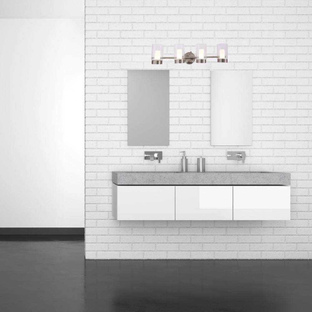 Bathroom Light Fixtures, 4000K, Dimmable, Brushed Nickel Finish,  Wall Mount, Damp Location, Vanity Lighting