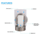 Bathroom Light Fixtures, 4000K, Dimmable, Brushed Nickel Finish,  Wall Mount, Damp Location, Vanity Lighting