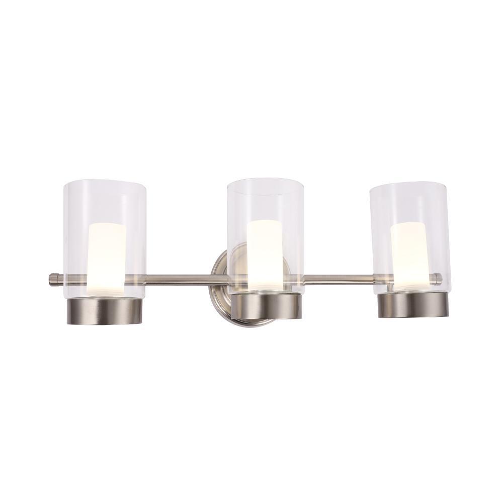 Bathroom Light Fixtures, 4000K, Dimmable, Brushed Nickel Finish,  Wall Mount, Damp Location, Vanity Lighting
