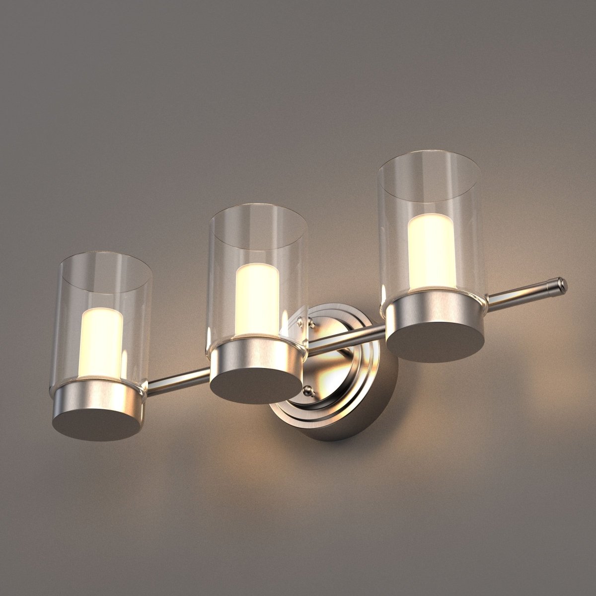 Bathroom Light Fixtures, 4000K, Dimmable, Brushed Nickel Finish,  Wall Mount, Damp Location, Vanity Lighting