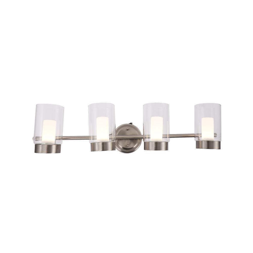 Bathroom Light Fixtures, 4000K, Dimmable, Brushed Nickel Finish,  Wall Mount, Damp Location, Vanity Lighting