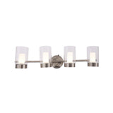 Bathroom Light Fixtures, 4000K, Dimmable, Brushed Nickel Finish,  Wall Mount, Damp Location, Vanity Lighting
