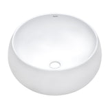 Bathroom Vessel Sink Round White Circular Above Counter Porcelain Ceramic