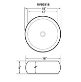 Bathroom Vessel Sink Round White Circular Above Counter Porcelain Ceramic