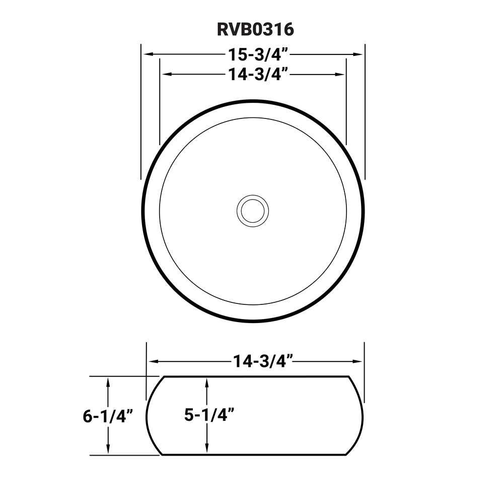 Bathroom Vessel Sink Round White Circular Above Counter Porcelain Ceramic
