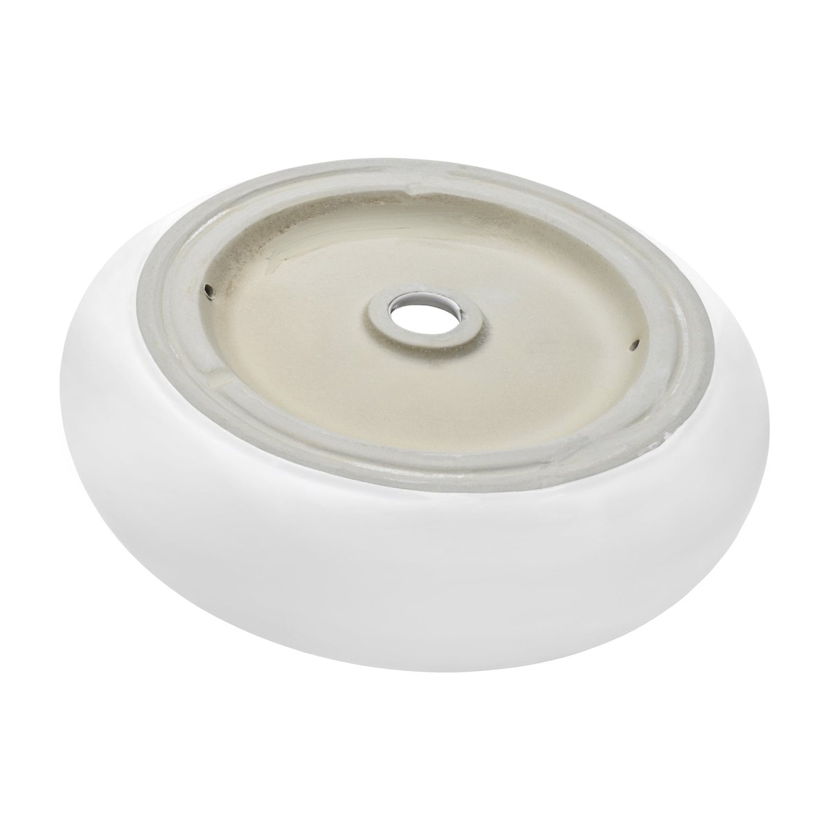 Bathroom Vessel Sink Round White Circular Above Counter Porcelain Ceramic
