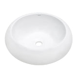 Bathroom Vessel Sink Round White Circular Above Counter Porcelain Ceramic