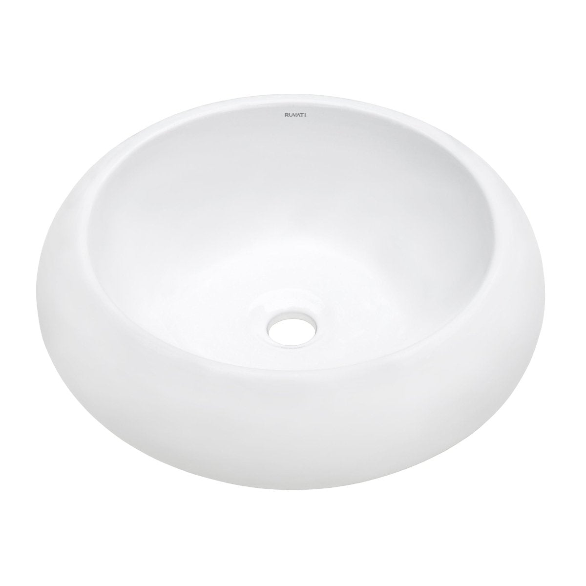 Bathroom Vessel Sink Round White Circular Above Counter Porcelain Ceramic