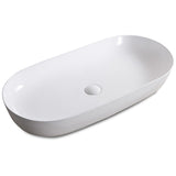 Bathroom Vessel Sink White Oval Above Counter Vanity Porcelain Ceramic