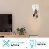 Bell Shape Wall Sconce Lighting Fixture, Brushed Nickel Finish, E26 Base, UL Listed for Dry Location, 3 Years Warranty