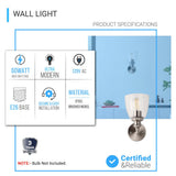 Bell Shape Wall Sconce Lighting Fixture, Brushed Nickel Finish, E26 Base, UL Listed for Dry Location, 3 Years Warranty