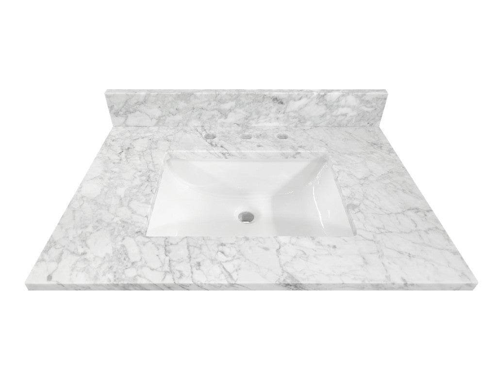 Bianco Carrara White Premium 1" thickness Vanity Top