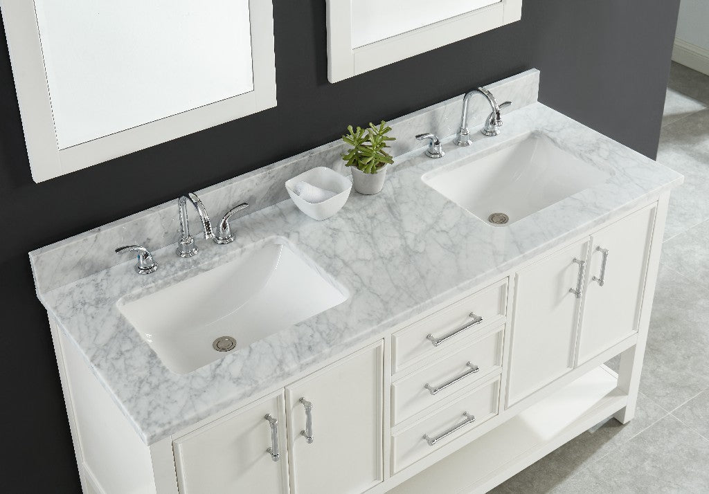 Bianco Carrara White Premium 1" thickness Vanity Top