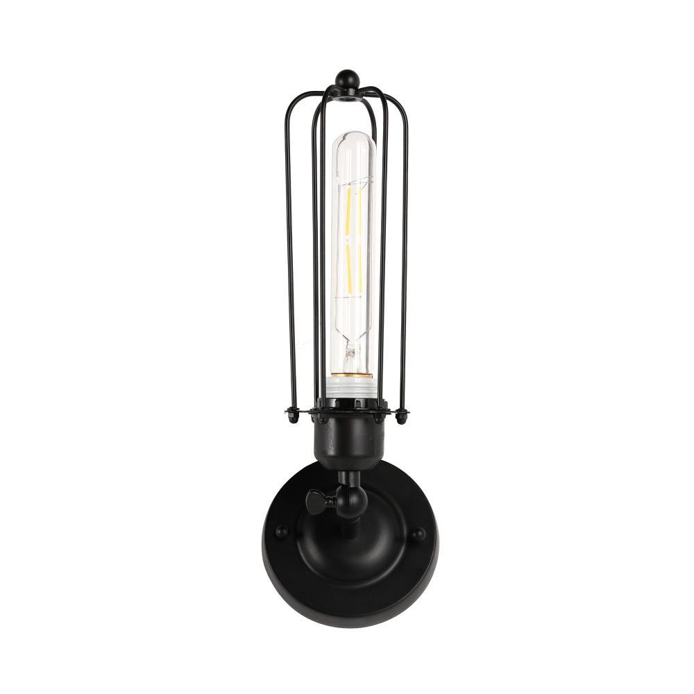 Birdcage Shape Bathroom Light Fixtures, Matte Black Finish, 1-Light/2-Light, E26 Base, UL Listed, For Dry Locations, Wall Mount, Bathroom Vanity Lighting