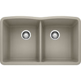 Blanco 32 inch Diamond Double Bowl Undermount Silgranit Kitchen Sink 50/50