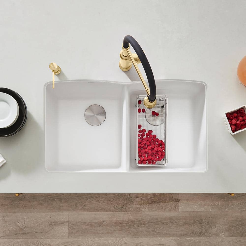 Blanco 32 inch Diamond Double Bowl Undermount Silgranit Kitchen Sink 50/50