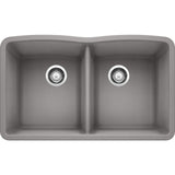 Blanco 32 inch Diamond Double Bowl Undermount Silgranit Kitchen Sink 50/50