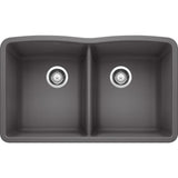 Blanco 32 inch Diamond Double Bowl Undermount Silgranit Kitchen Sink 50/50