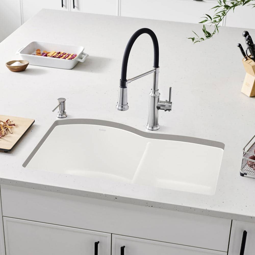 Blanco 32 inch Double Bowl Undermount Kitchen Sink - 60/40