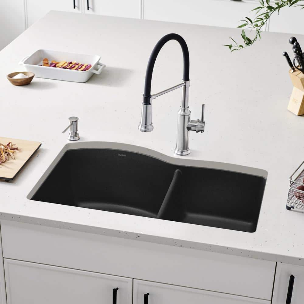 Blanco 32 inch Double Bowl Undermount Kitchen Sink - 60/40