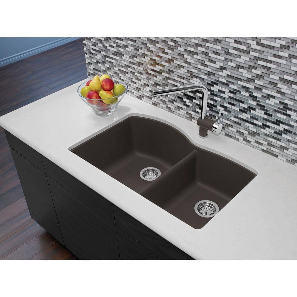 Blanco 32 inch Double Bowl Undermount Kitchen Sink - 60/40