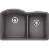 Blanco 32 inch Double Bowl Undermount Kitchen Sink - 60/40