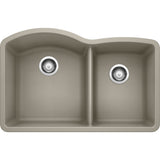 Blanco 32 inch Double Bowl Undermount Kitchen Sink - 60/40
