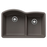 Blanco Diamond 32 Inch 60/40 Double Bowl Undermount Kitchen Sink with Low Divide 60/40