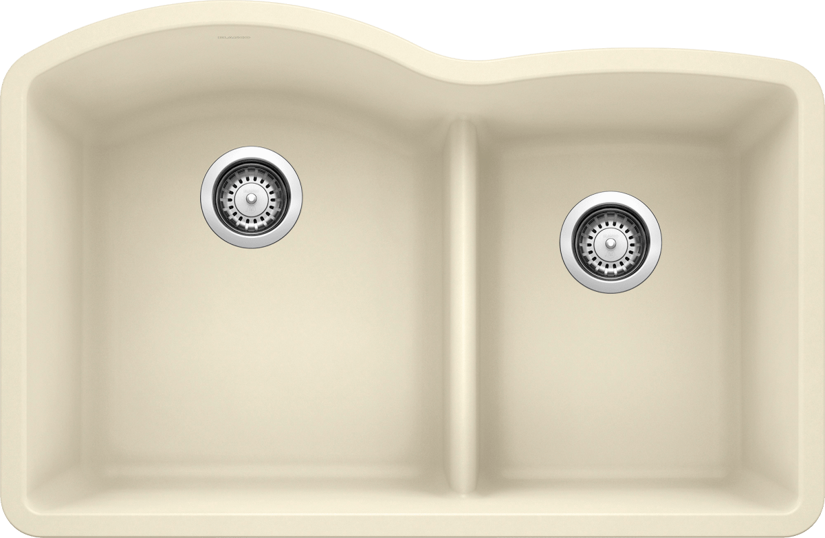 Blanco Diamond 32 Inch 60/40 Double Bowl Undermount Kitchen Sink with Low Divide 60/40