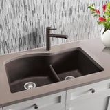 Blanco Diamond 32 Inch 60/40 Double Bowl Undermount Kitchen Sink with Low Divide 60/40