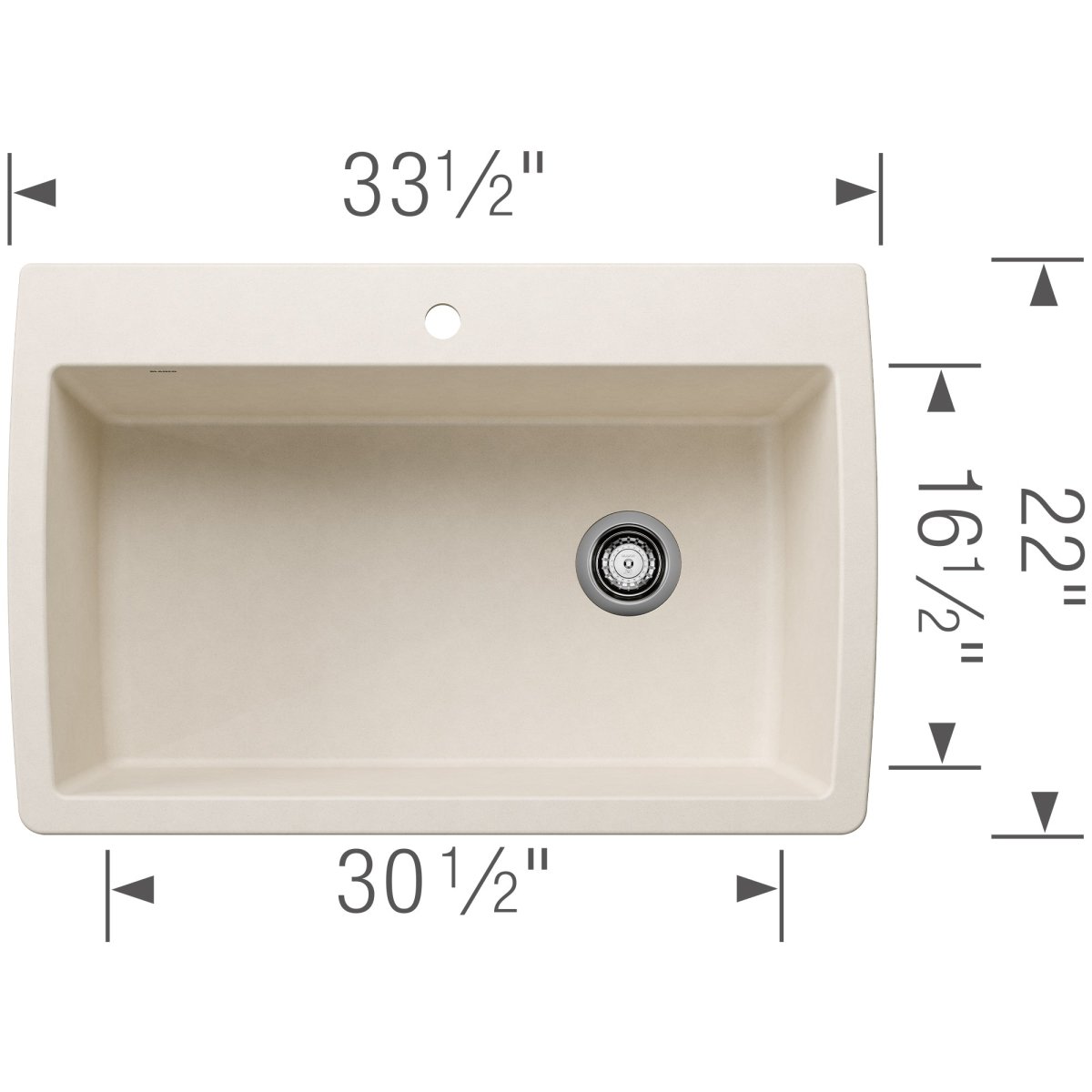 Blanco Diamond 33-1/2 Inch Super Single Bowl 9.5 Inch Depth Undermount Kitchen Sink