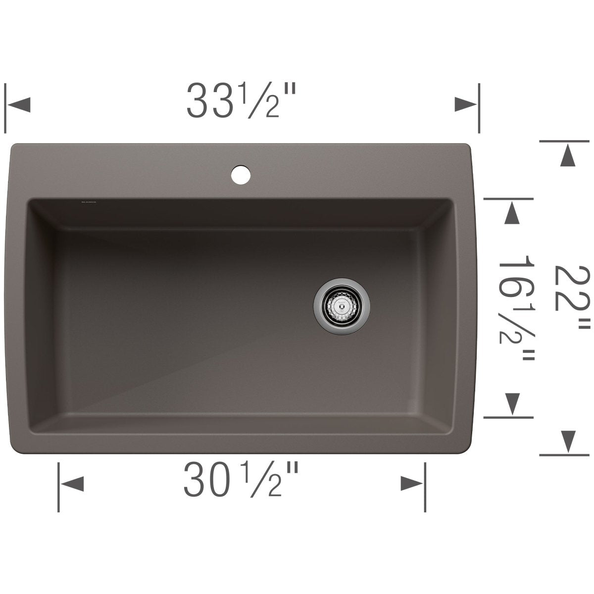 Blanco Diamond 33-1/2 Inch Super Single Bowl 9.5 Inch Depth Undermount Kitchen Sink