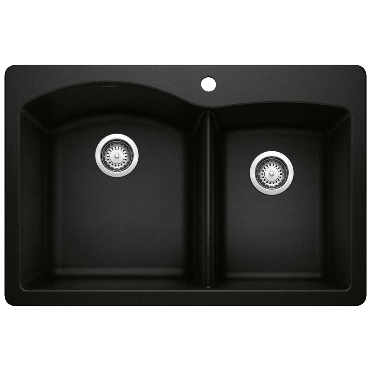 Blanco Diamond 33 Inch Silgranit Dual Mount 1 Hole 60/40 Double Bowl Kitchen Sink