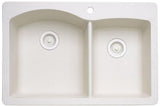 Blanco Diamond 33 Inch Silgranit Dual Mount 1 Hole 60/40 Double Bowl Kitchen Sink