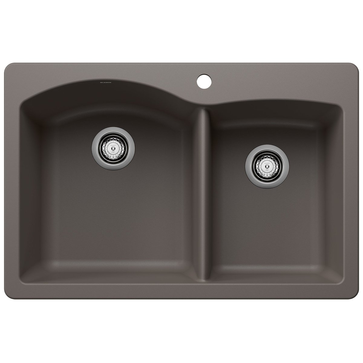 Blanco Diamond 33 Inch Silgranit Dual Mount 1 Hole 60/40 Double Bowl Kitchen Sink