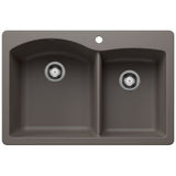 Blanco Diamond 33 Inch Silgranit Dual Mount 1 Hole 60/40 Double Bowl Kitchen Sink