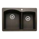 Blanco Diamond 33 Inch Silgranit Dual Mount 1 Hole 60/40 Double Bowl Kitchen Sink