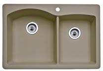 Blanco Diamond 33 Inch Silgranit Dual Mount 1 Hole 60/40 Double Bowl Kitchen Sink