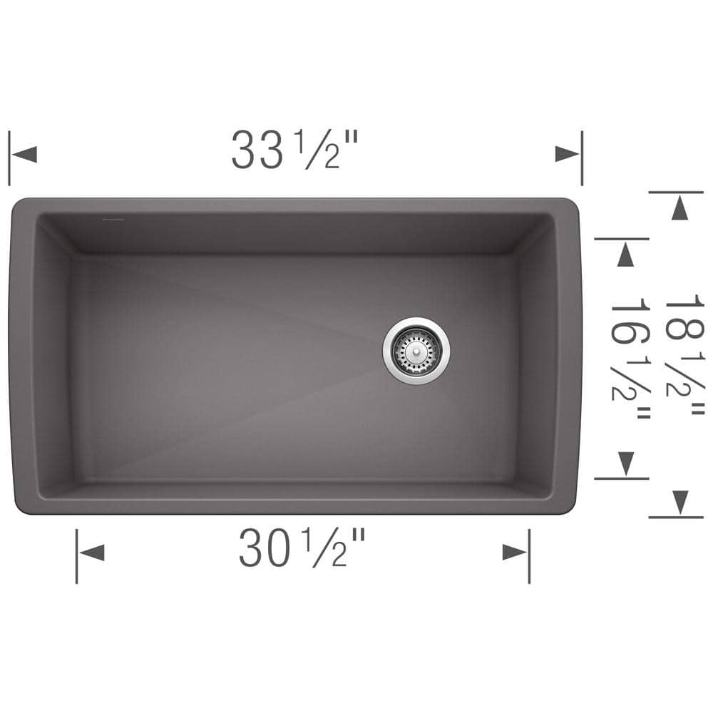 Blanco Diamond 33 inch Single Bowl Silgranit Undermount Kitchen Sink