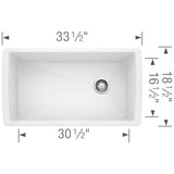 Blanco Diamond 33 inch Single Bowl Silgranit Undermount Kitchen Sink