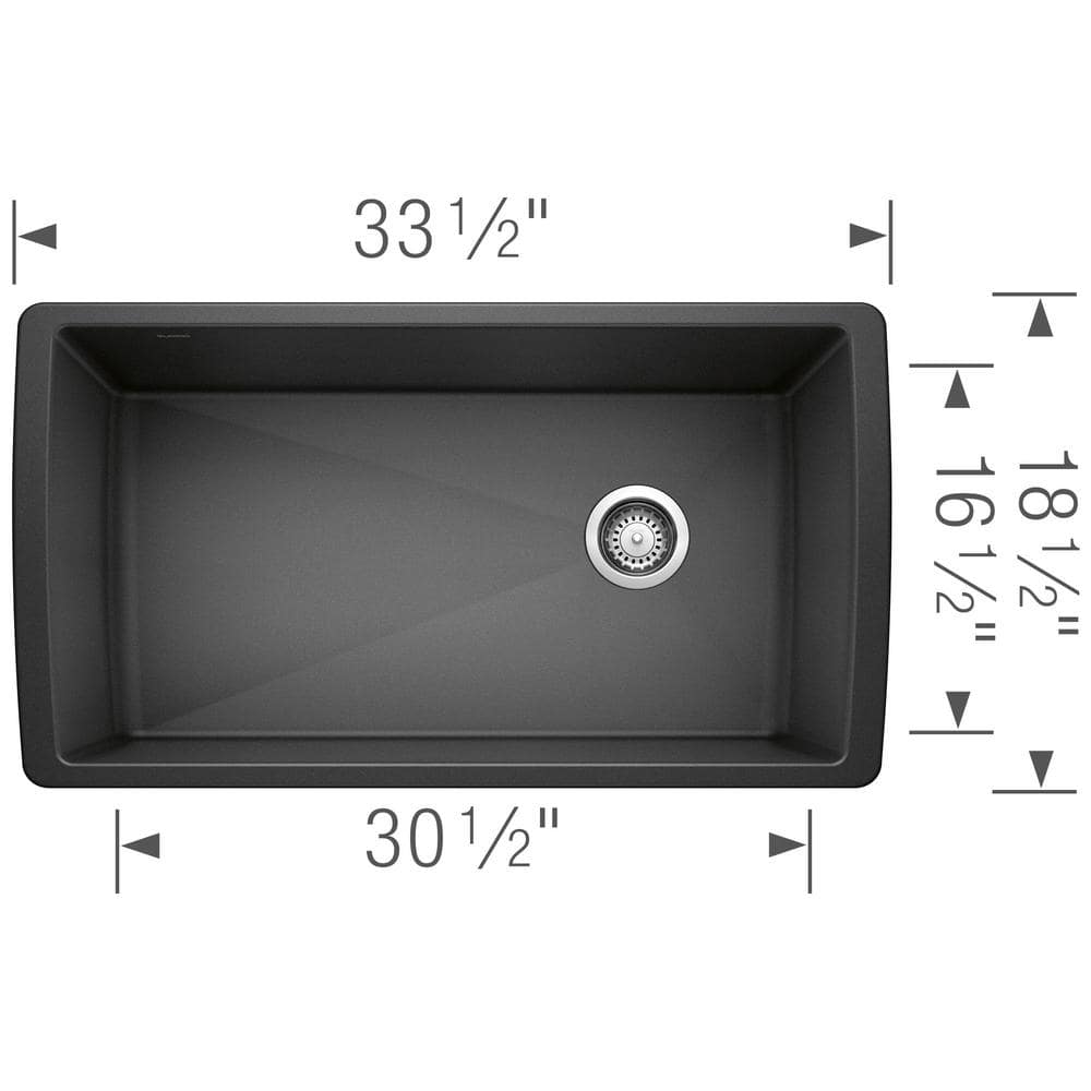 Blanco Diamond 33 inch Single Bowl Silgranit Undermount Kitchen Sink