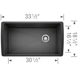 Blanco Diamond 33 inch Single Bowl Silgranit Undermount Kitchen Sink