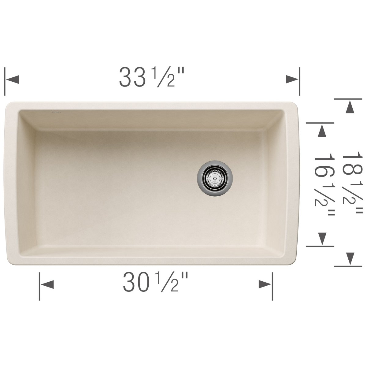 Blanco Diamond 33 inch Single Bowl Silgranit Undermount Kitchen Sink