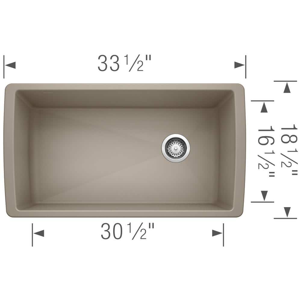 Blanco Diamond 33 inch Single Bowl Silgranit Undermount Kitchen Sink
