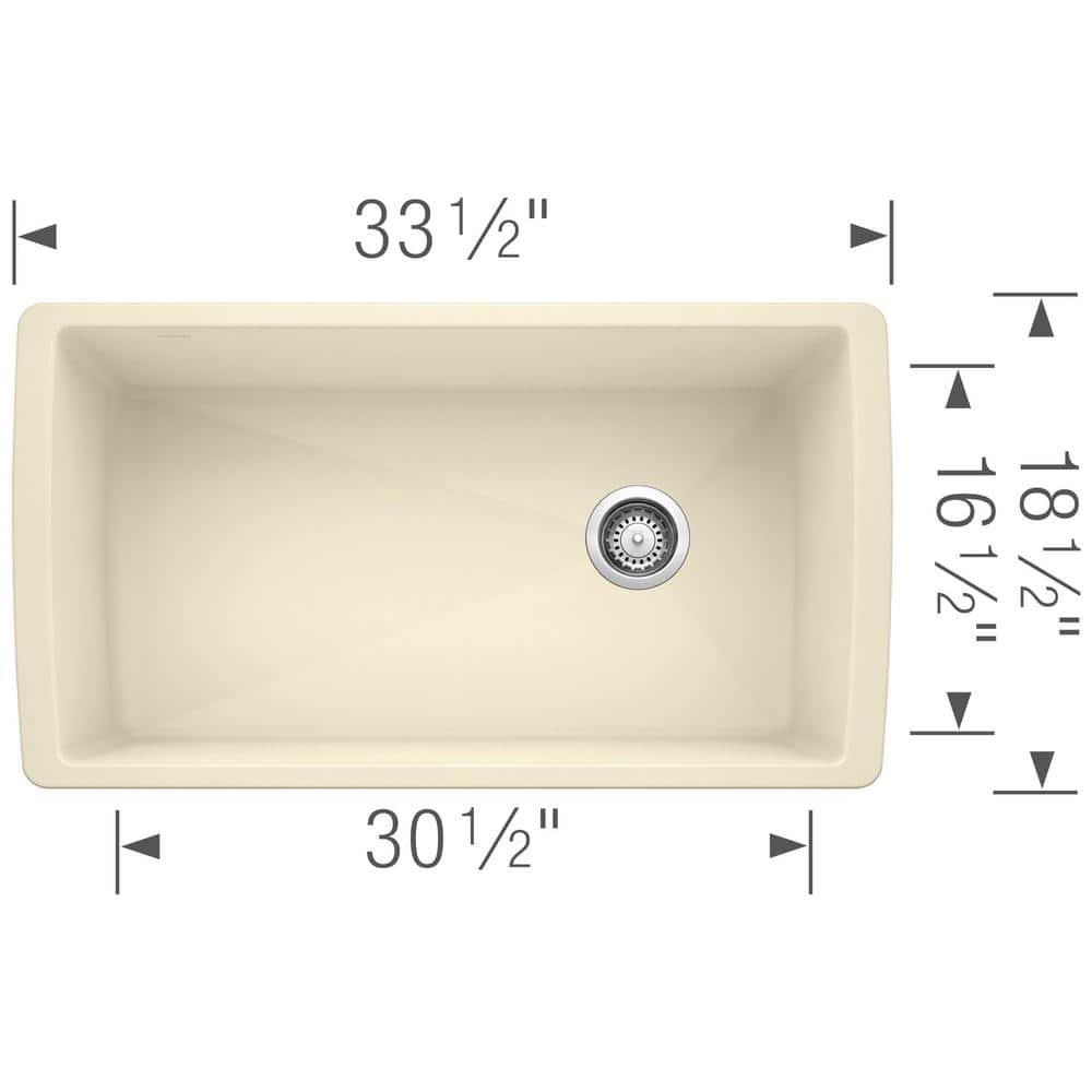 Blanco Diamond 33 inch Single Bowl Silgranit Undermount Kitchen Sink
