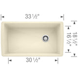 Blanco Diamond 33 inch Single Bowl Silgranit Undermount Kitchen Sink