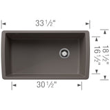 Blanco Diamond 33 inch Single Bowl Silgranit Undermount Kitchen Sink