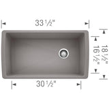 Blanco Diamond 33 inch Single Bowl Silgranit Undermount Kitchen Sink
