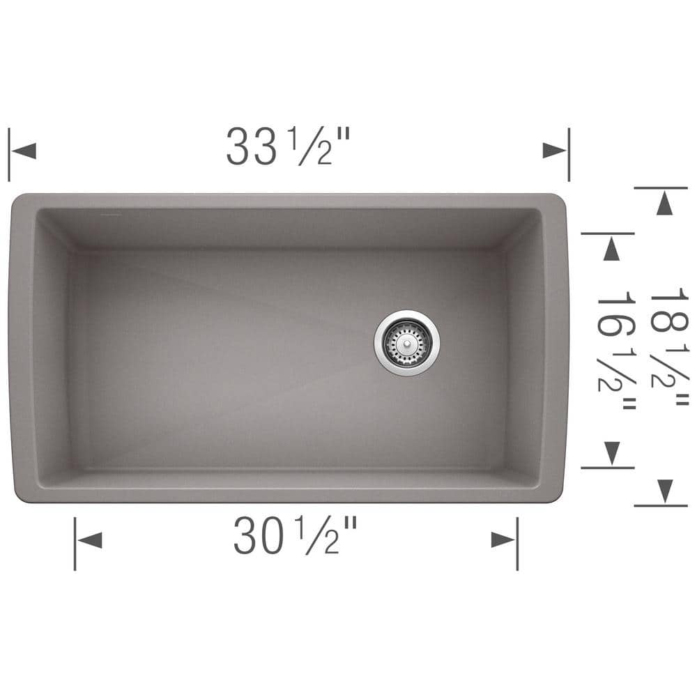 Blanco Diamond 33 inch Single Bowl Silgranit Undermount Kitchen Sink