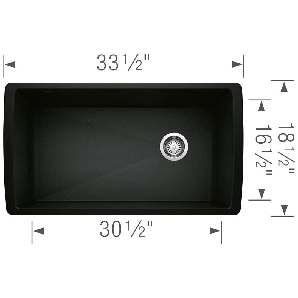 Blanco Diamond 33 inch Single Bowl Silgranit Undermount Kitchen Sink